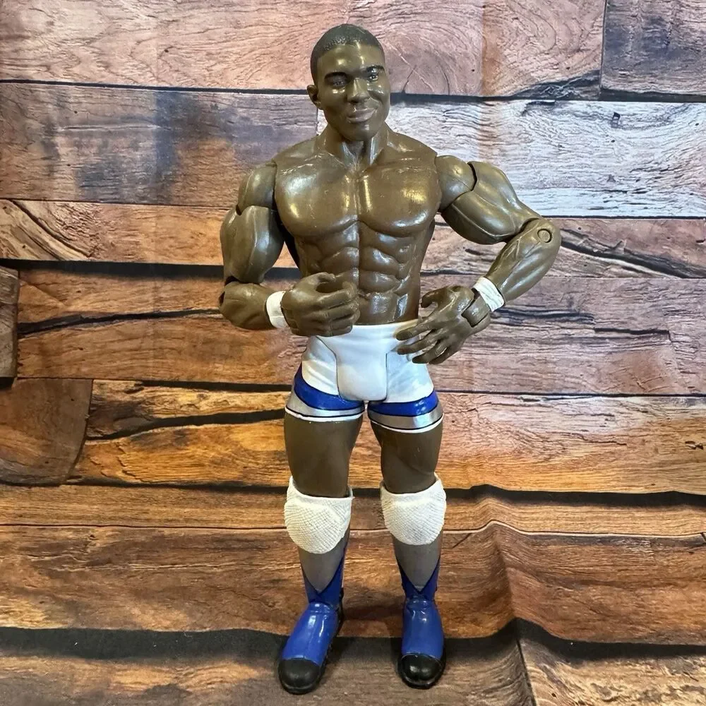 WWE Shelton Benjamin Jakks Pacific 2004 Figure Blue White Trunks Loose Wrestling